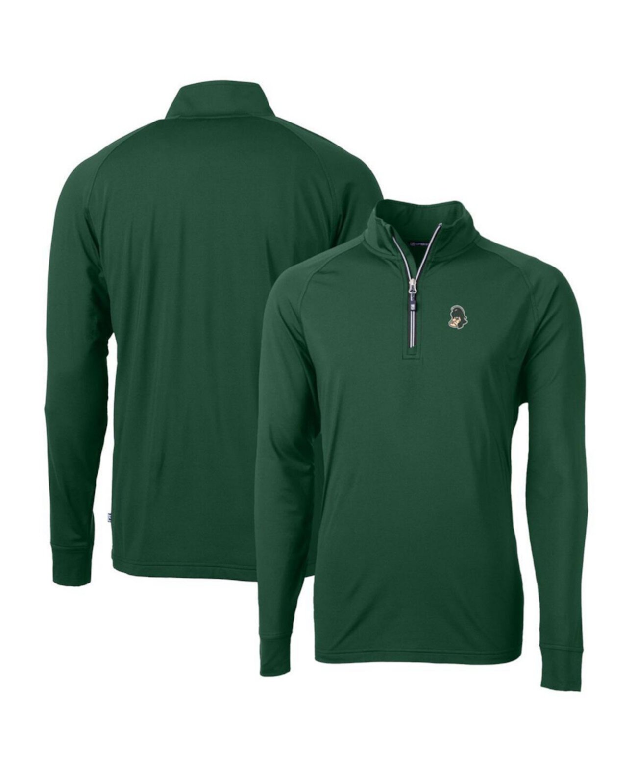 Men's Green Michigan State Spartans Adapt Eco Knit Stretch Quarter-Zip Pullover Top Cutter & Buck