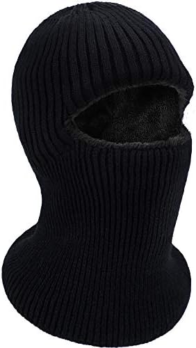 Ski Mask for Men Winter Knitted Full Face Mask Balaclava Hats 1 Hole Ski Mask Fleece for Men Women Winter Favors Blulu