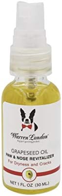 Warren London Nose & Paw Pad Moisturizer for Dogs - Grapeseed Oil & Essential Oil Blend - Instant Relief Revitalizing & Moisturizing Spray for Softer Dog Paws - Made in USA - 1oz Warren London