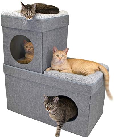 Большой серый домик для кошек с мягкими подушками, 4 шт. Kitty City