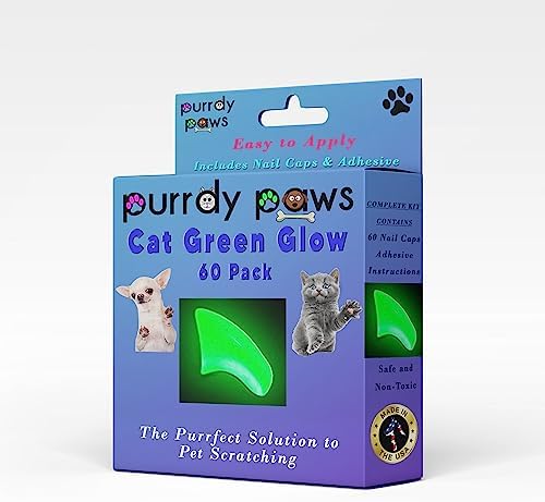 Накладки на когти для кошек, 60 шт - черные, маленькие Purrdy Paws