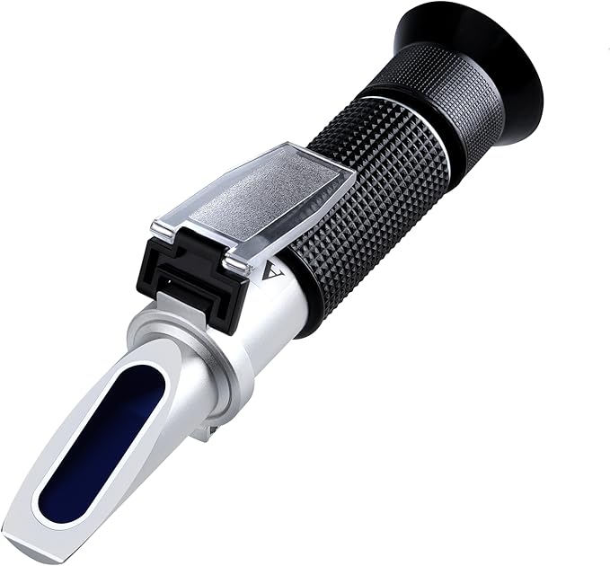 Wine Refractometer for Grape Wine Brewing, Brix Wine Refractometer for Measuring Sugar Content in Original Grape Juice & Predicting Wine Alcohol Degree, Dual Scale of Brix 0-40% and Alcohol 0-25% vol Xrclif