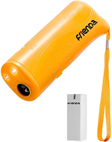 Frienda LED Ultrasonic Dog Trainer Device 3 in 1 Stop Barking Stop Bark Handheld Dog Training Device (Yellow) Frienda