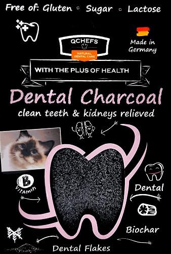 QCHEFS Dental Charcoal for Cats – Two Month Supply* - Food Topper - After Meal Licking Treat, Oral Health Snack with Amino Acids. Qchefs