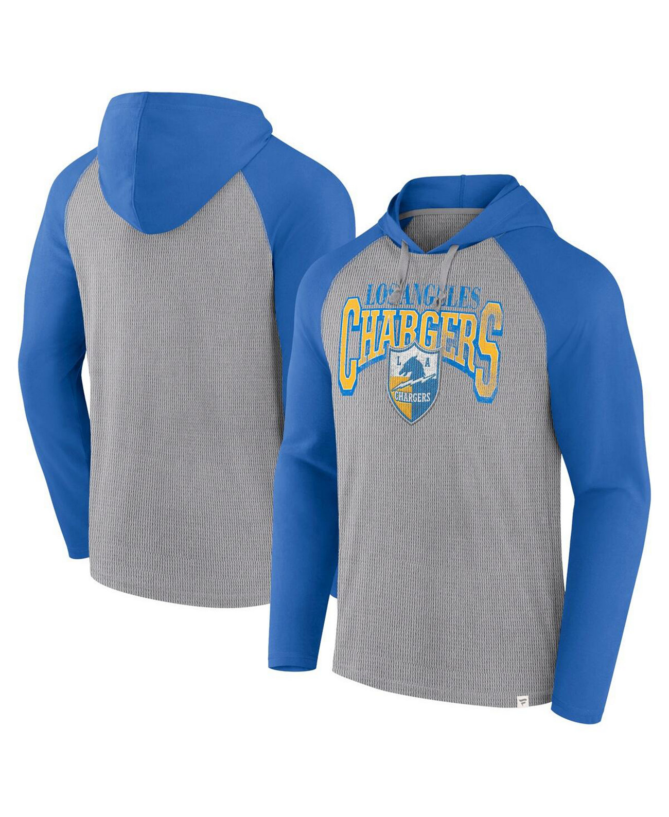 Men's Gray/Powder Blue Los Angeles Chargers Under Center Long Sleeve Hoodie T-Shirt Fanatics