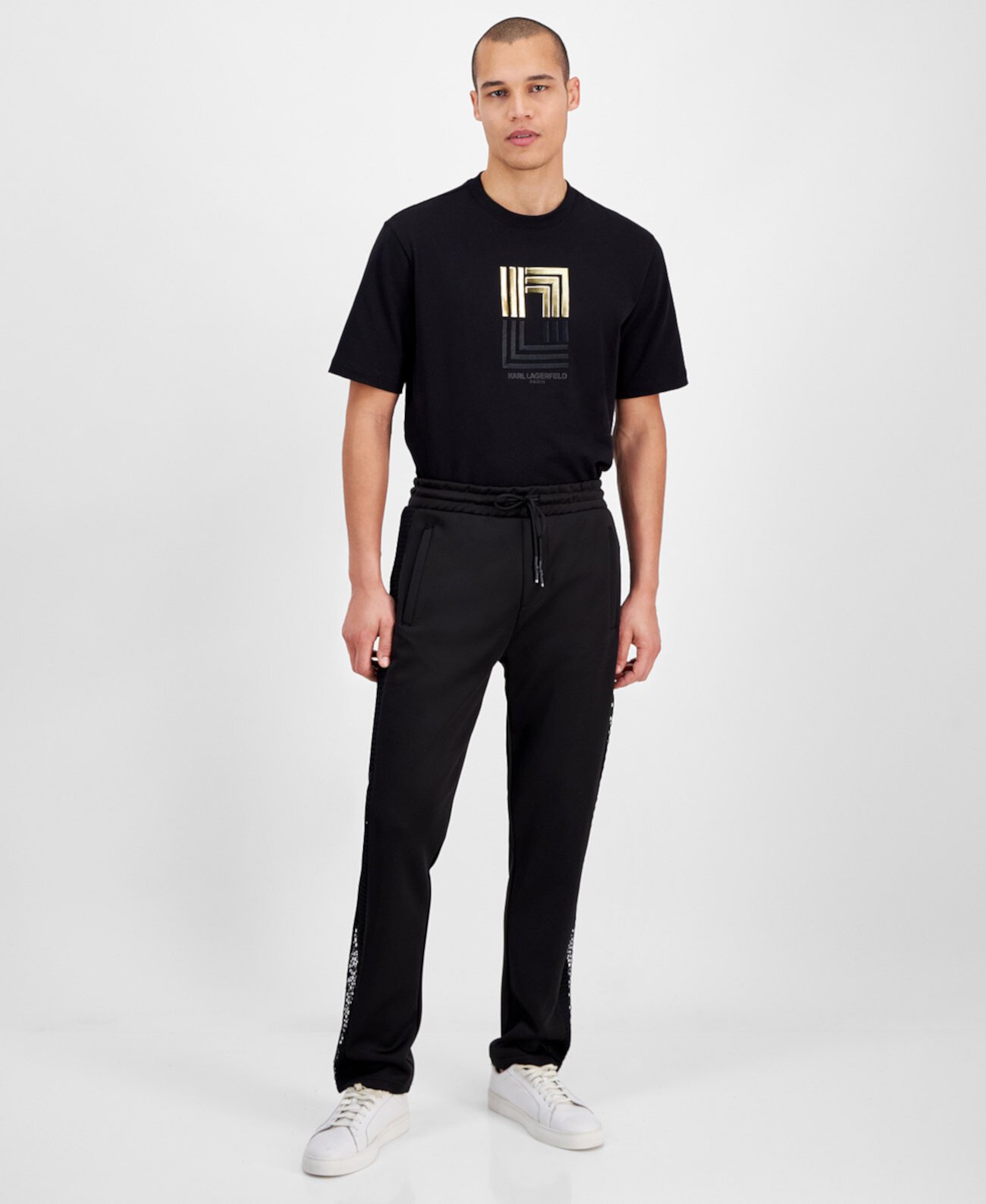 Спортивные брюки Karl Lagerfeld Paris со вставками из сетки Slim Fit Karl Lagerfeld Paris