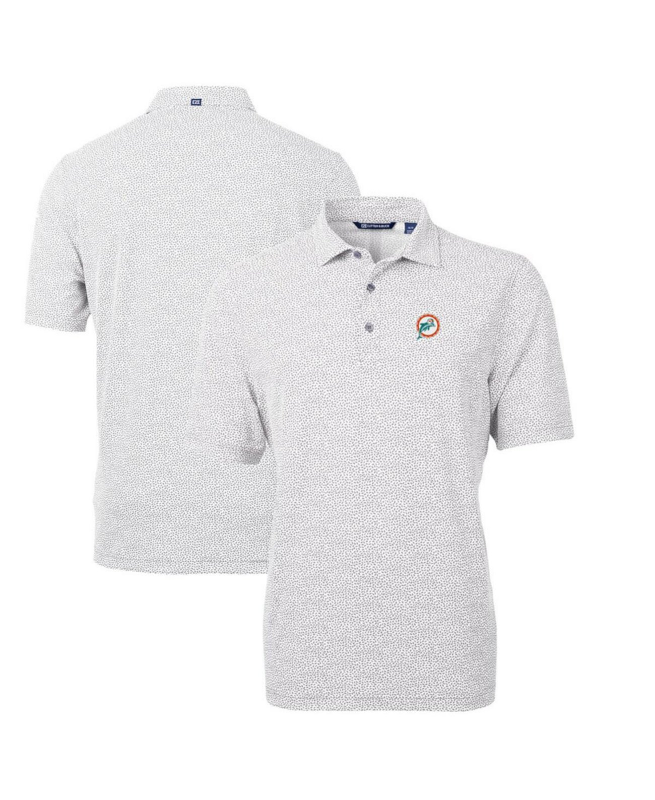 Men's Gray Miami Dolphins Throwback Logo Virtue Eco-Pique Botanical Polo Cutter & Buck