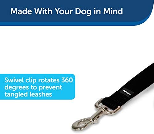 PetSafe Nylon Dog Leash – Strong, Durable, Traditional Style Leash with Easy to Use Bolt Snap for Small, Medium and Large Dogs – 3/4" x 4', Black PetSafe