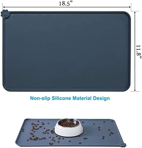 Коврик под миску для собак и кошек из силикона, водонепроницаемый, 18.5” x 11.8” JiangYanus