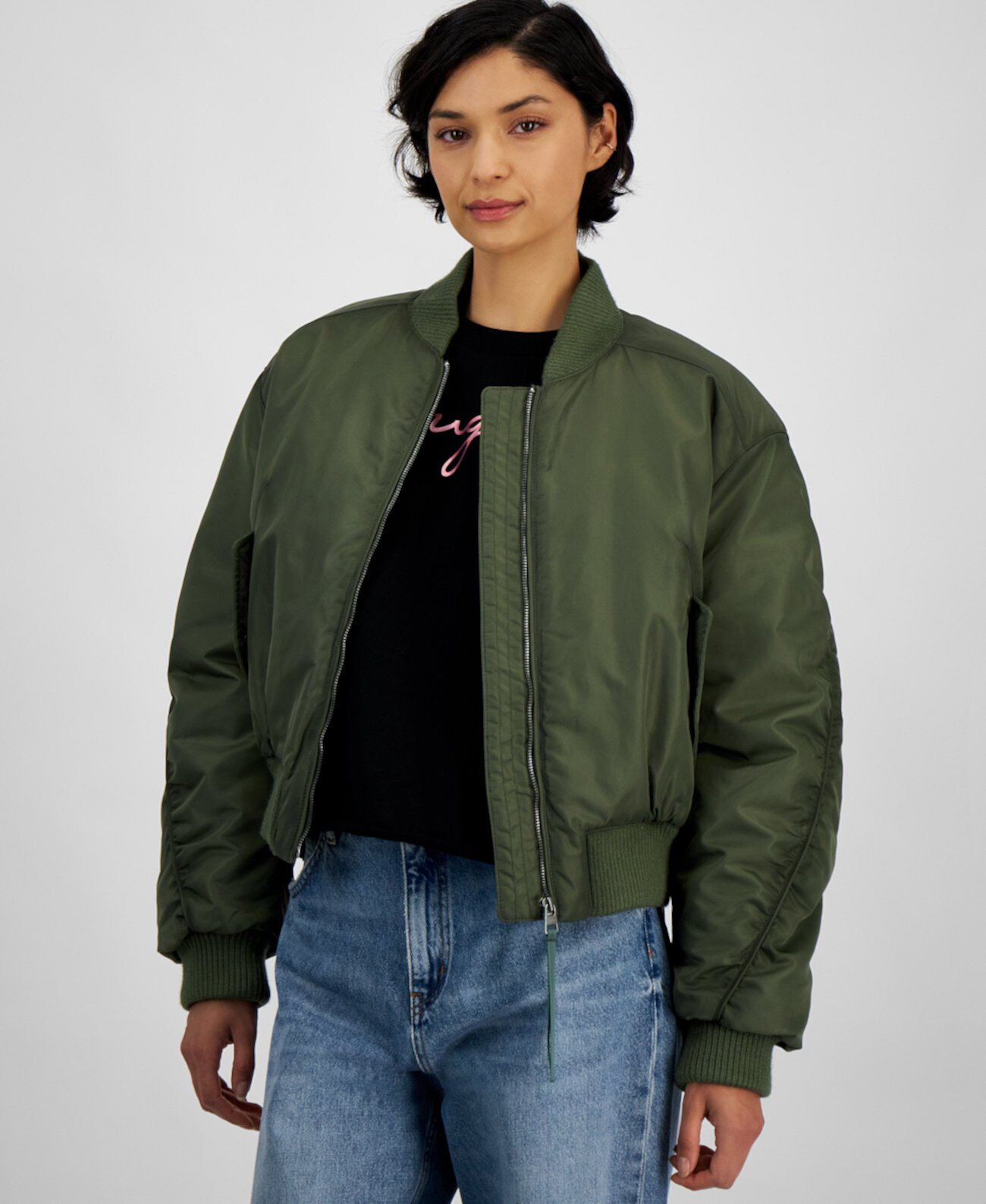 Women's Solid-Color Relaxed Bomber Jacket HUGO BOSS