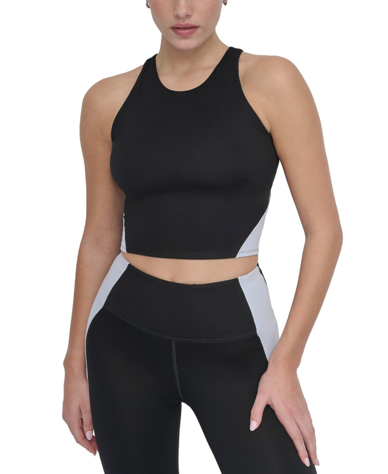 Women's Colorblocked Balance Compression Tank Crop Top DKNY