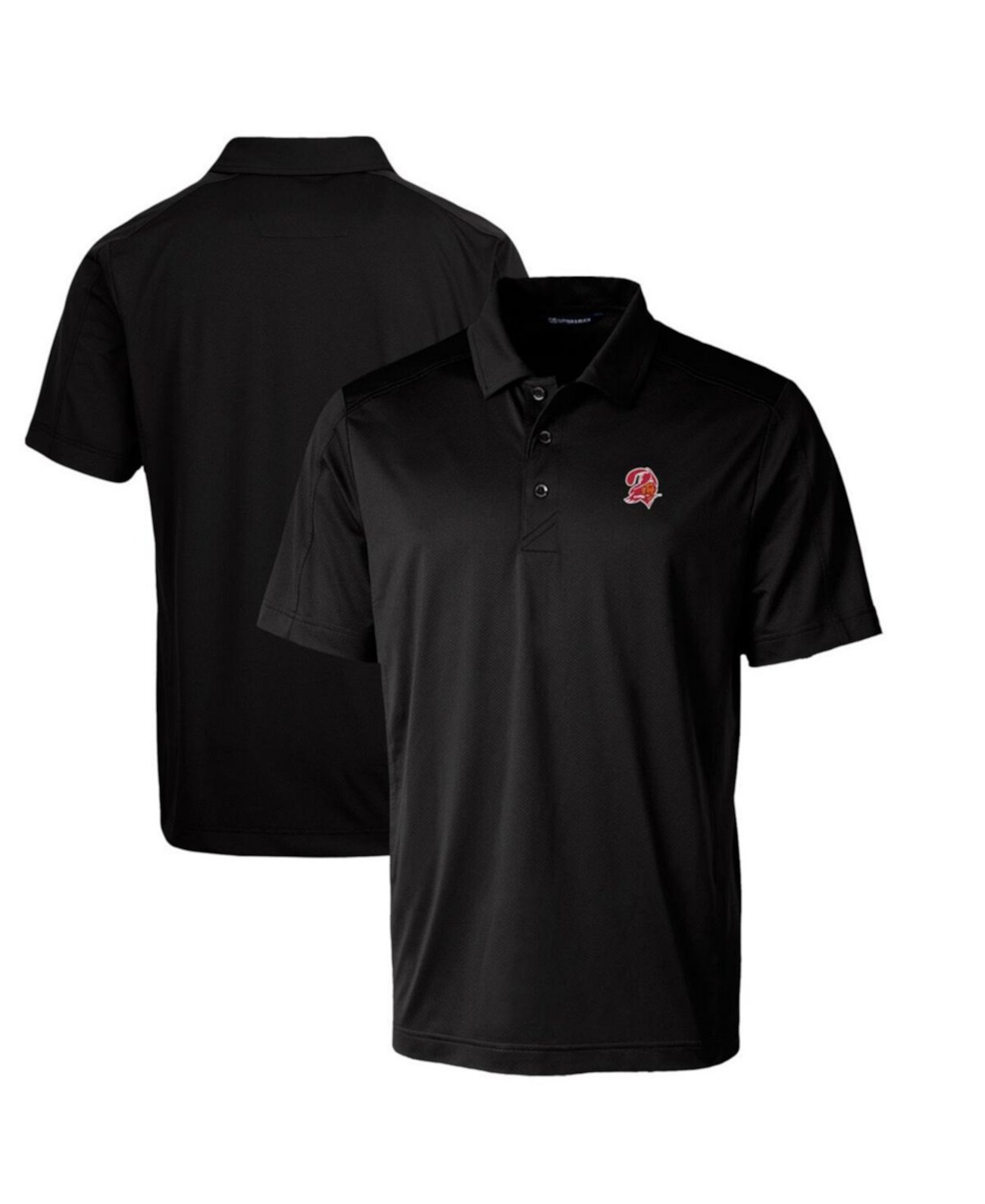 Men's Black Tampa Bay Buccaneers Throwback Logo Prospect Textured Stretch Polo Cutter & Buck