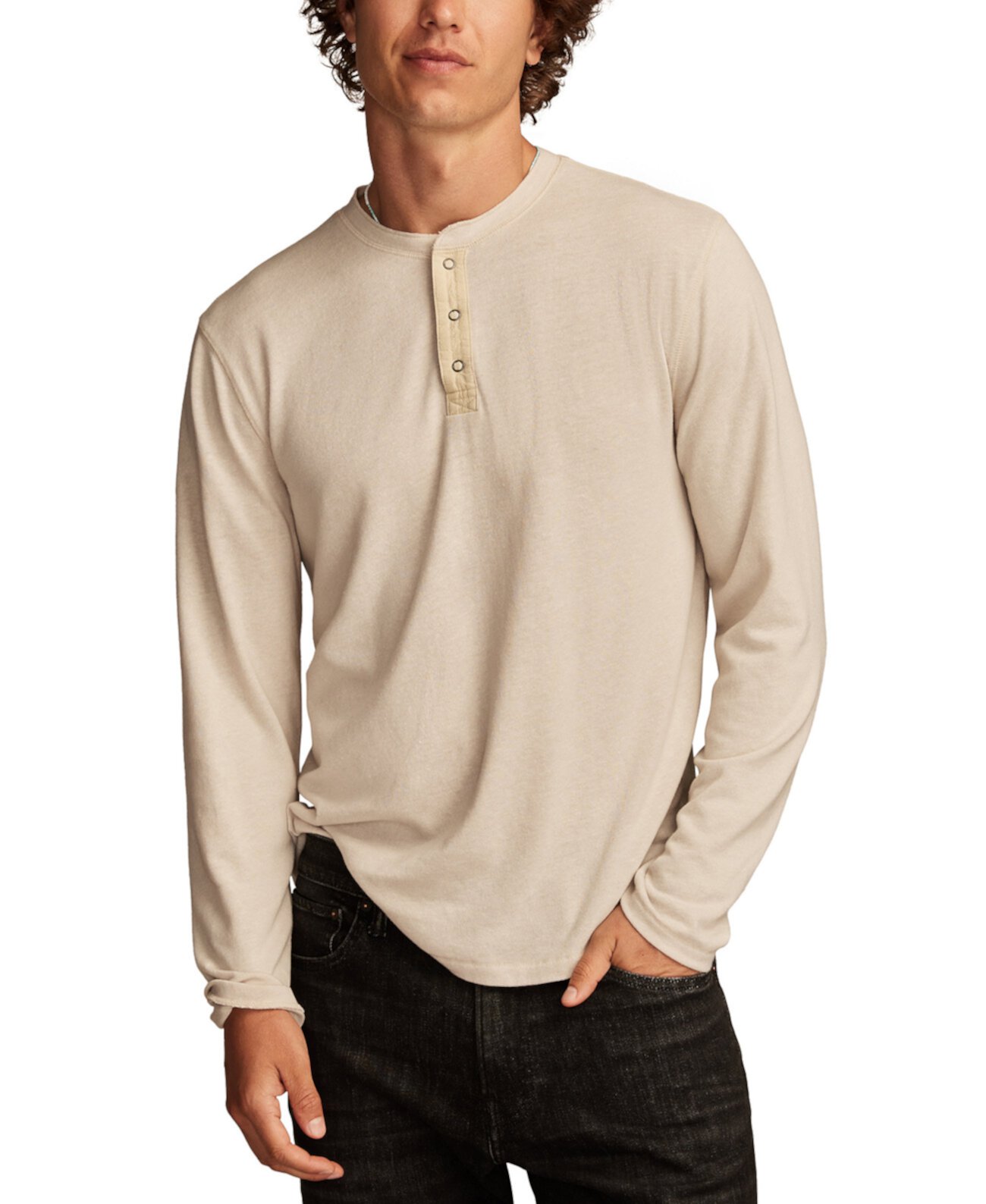 Мужская классическая рубашка Henley с длинным рукавом и текстурой, Lucky Brand Lucky Brand