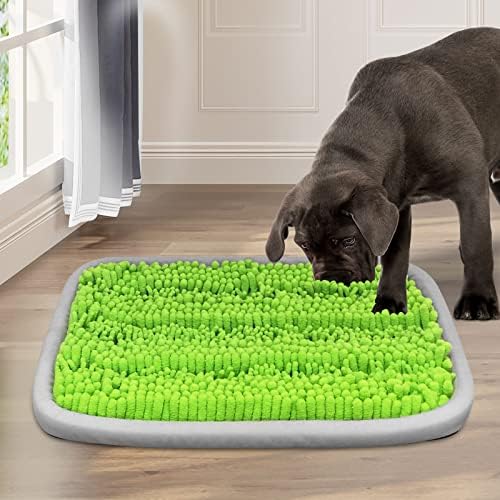 Bakumon Snuffle Mat for Dogs 21x16Inch Interactive Sniff Mats for Large Medium Small Breed Dog Pet,Snuffle Bowl Mat Nosework Training Foraging Pad Feed Game Stress Relief (Green) Bakumon