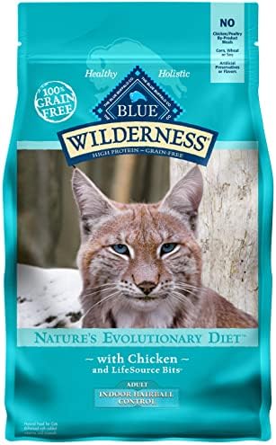 Blue Buffalo, Wilderness Adult Indoor Hairball Control Cat Food Chicken, 64 Ounce Blue Buffalo