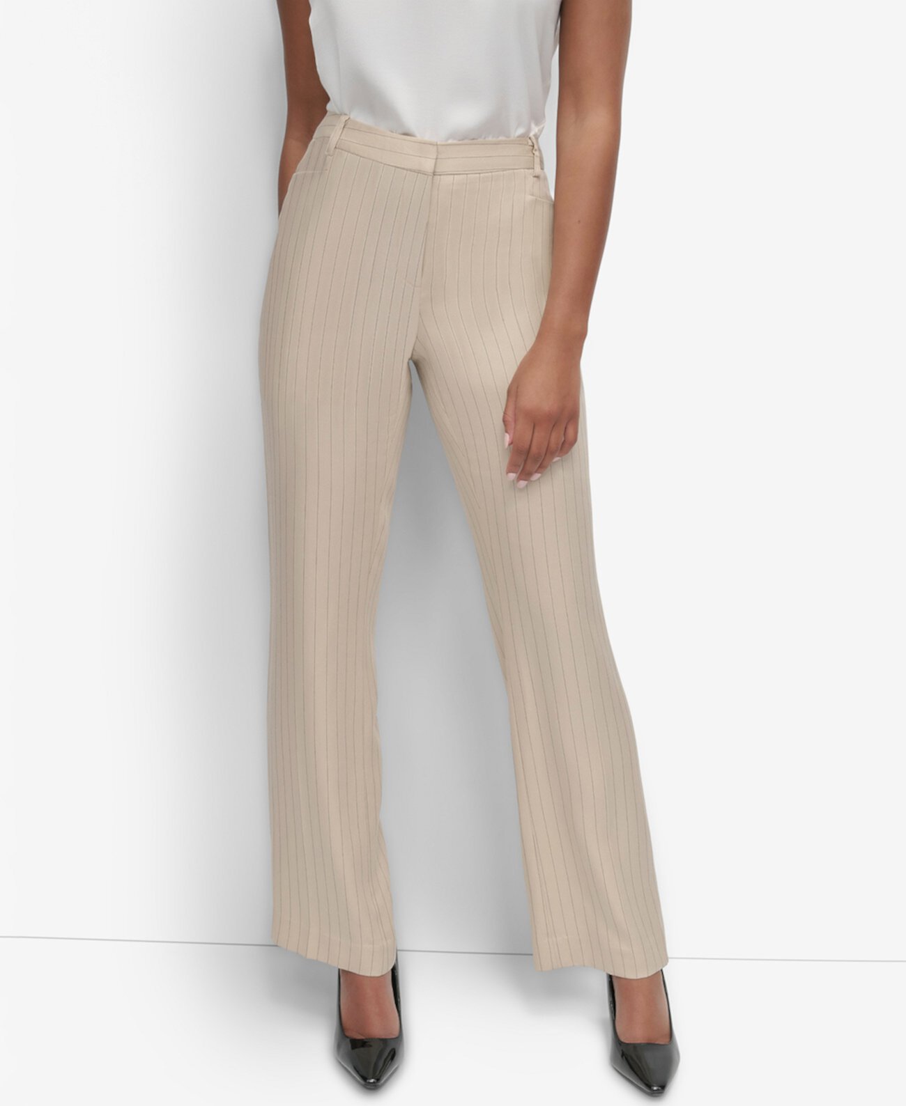 Women's Pinstriped Modern-Fit Straight-Leg Pants DKNY