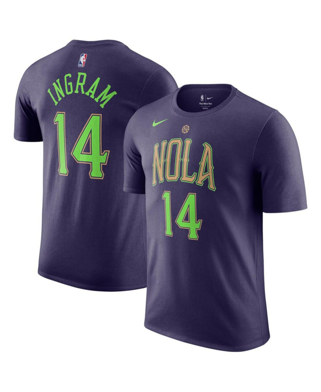 Men's Purple Brandon Ingram New Orleans Pelicans 2024/25 City Edition Name Number T-Shirt Nike