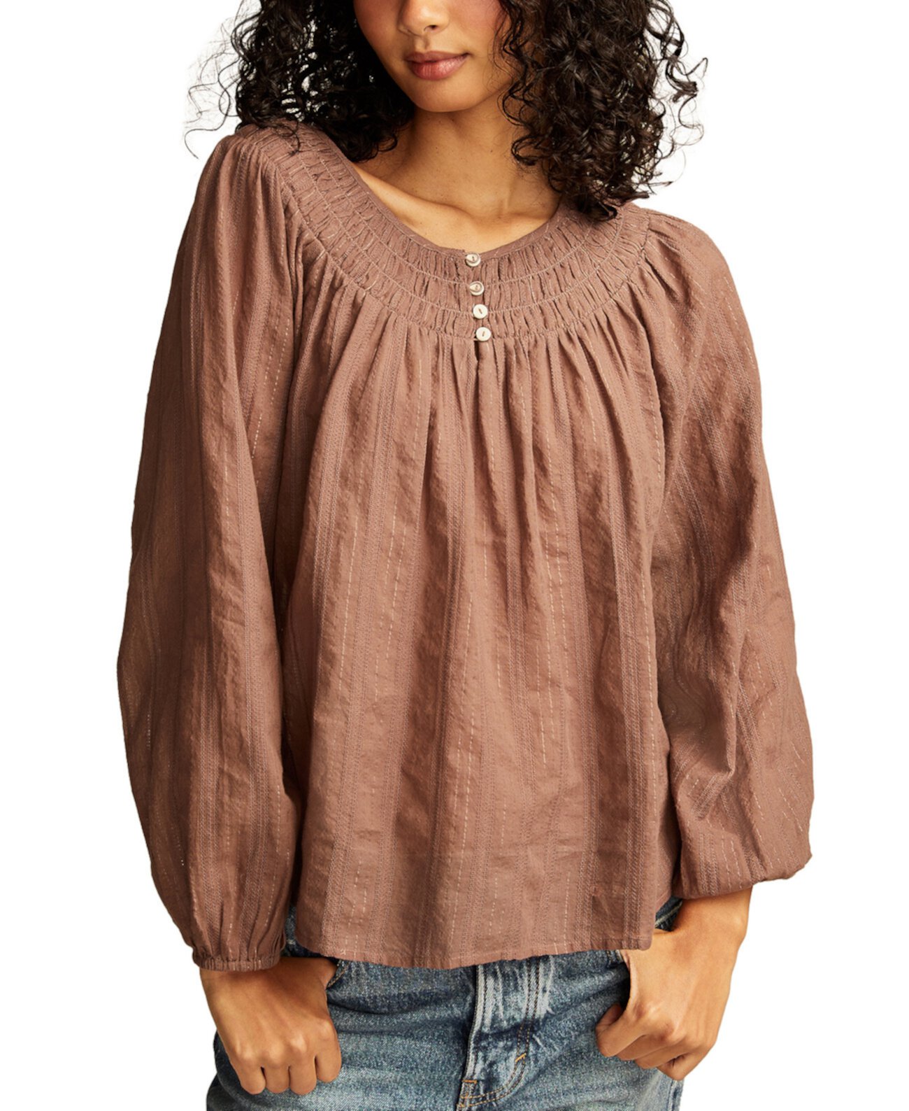 Women's Easy Smocked-Yoke Top Lucky Brand