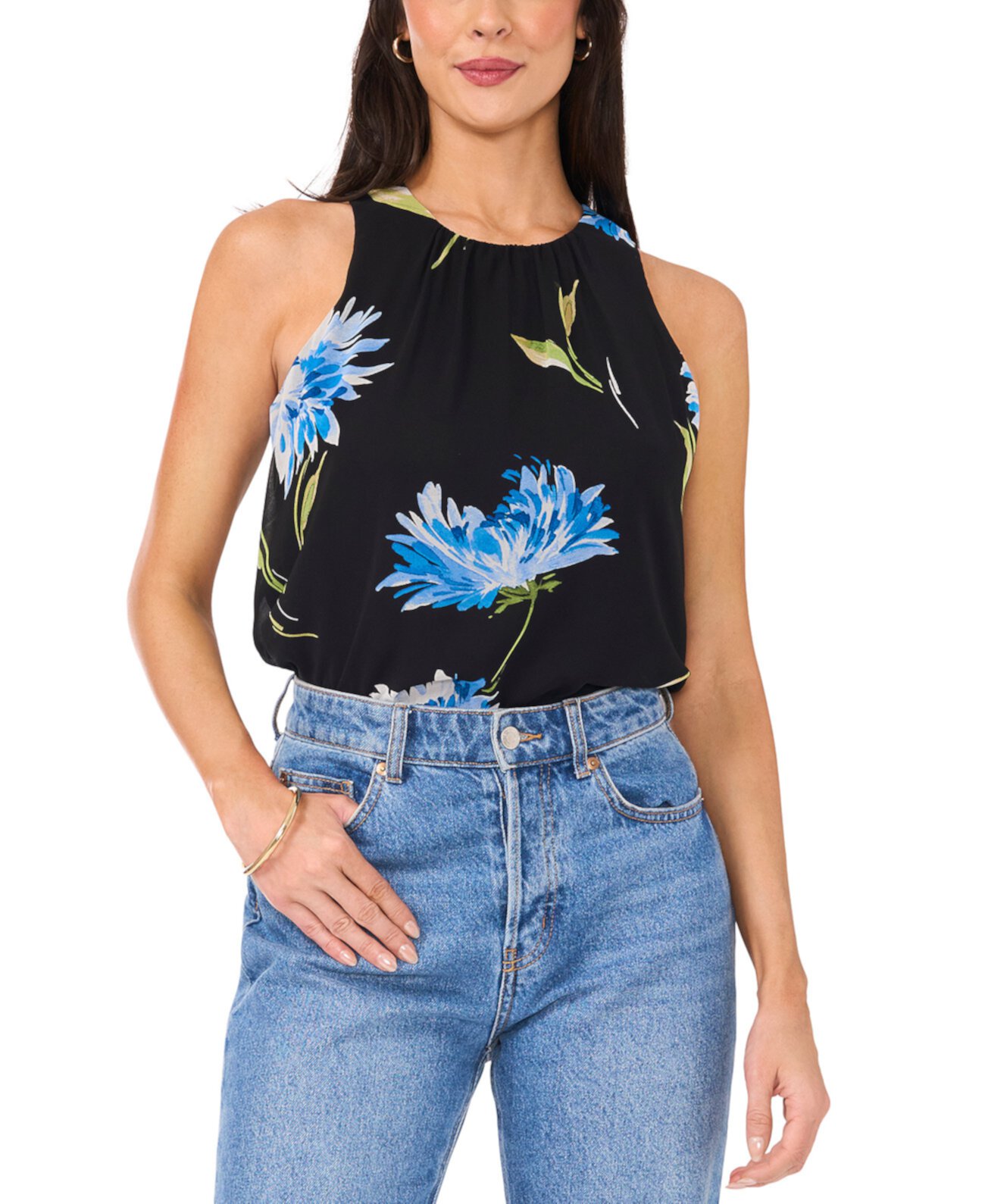 Women's Floral-Print Sleeveless Top Vince Camuto