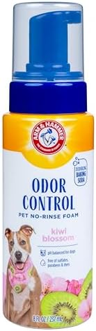 Arm & Hammer for Pets Odor Control Pet No-Rinse Foam with Baking Soda, Kiwi Blossom Scent, 8oz; Best Odor Eliminating Foam for Dogs and Puppies; Arm and Hammer Baking Soda Waterless Dog Deodorizer Arm & Hammer