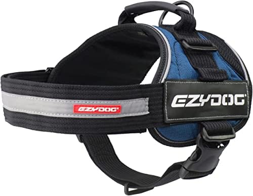 EzyDog Convert Trail-Ready Outdoor Adjustable Dog Harness - Perfect for Hiking, Walking, and Doubles as a Service Dog Vest - Superior Comfort Design with a Durable Traffic Handle (X-Small, Blue) EzyDog