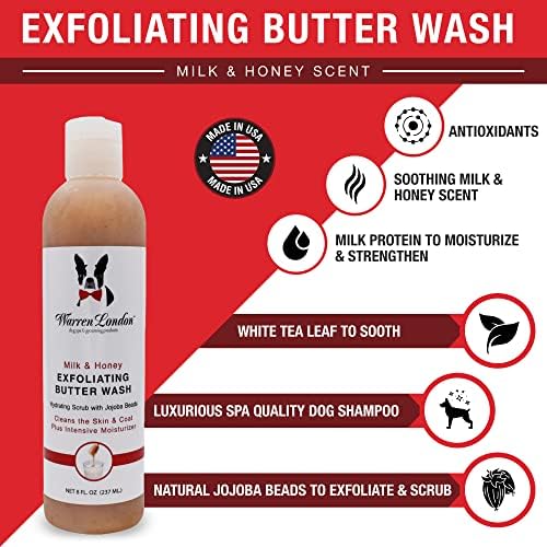 Warren London Exfoliating Butter Wash Dog Shampoo- Conditions & Scrubs Away Dandruff Made USA- Milk & Honey 1gal Warren London