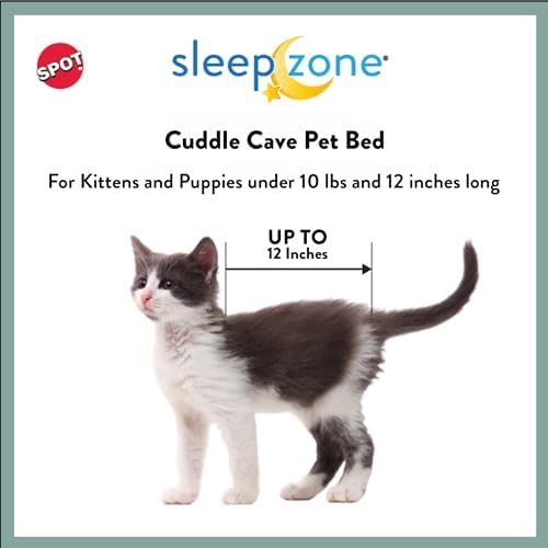 Лежак Sleep Zone Cuddle Cave для кошек и мини-собак, 56 см, 100% переработанные материалы Spot