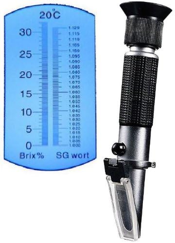 Ade Advanced Optics BCBI9177 Beer Wort and Wine Refractometer, Dual Scale - Specific Gravity 1.000-1.120 and Brix 0-32%, Replaces Homebrew Hydrometer (Aluminum) Ade Advanced Optics