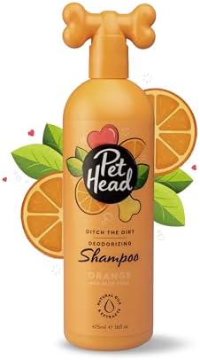 PET Head Ditch The Dirt Dog Shampoo 16 fl. oz. Orange Scent. Odor Neutralizer for Smelly Dogs. Nourishing with Natural Ingredients. Gentle Formula for Puppies. Made in USA Company of Animals