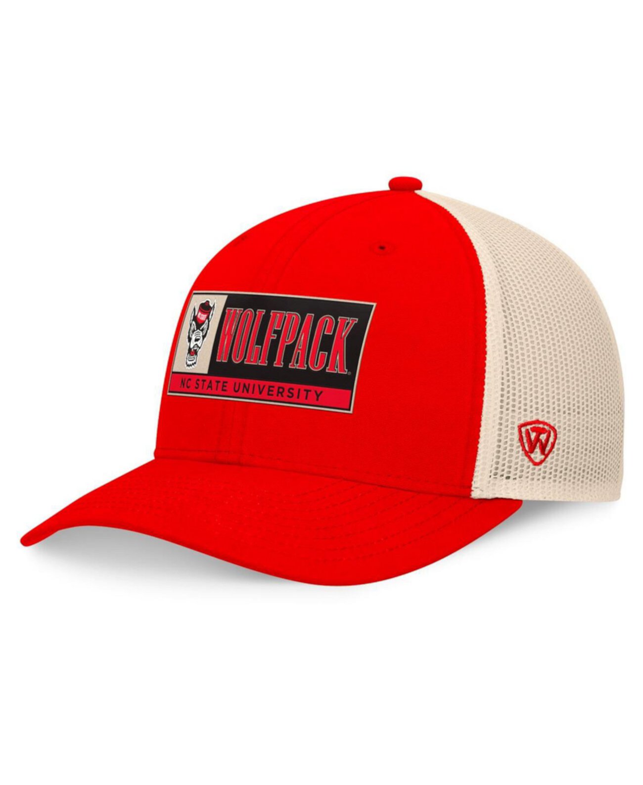 Мужская регулируемая кепка Bennett Trucker NC State Wolfpack, красно-бежевая, 100% хлопок Top of the World