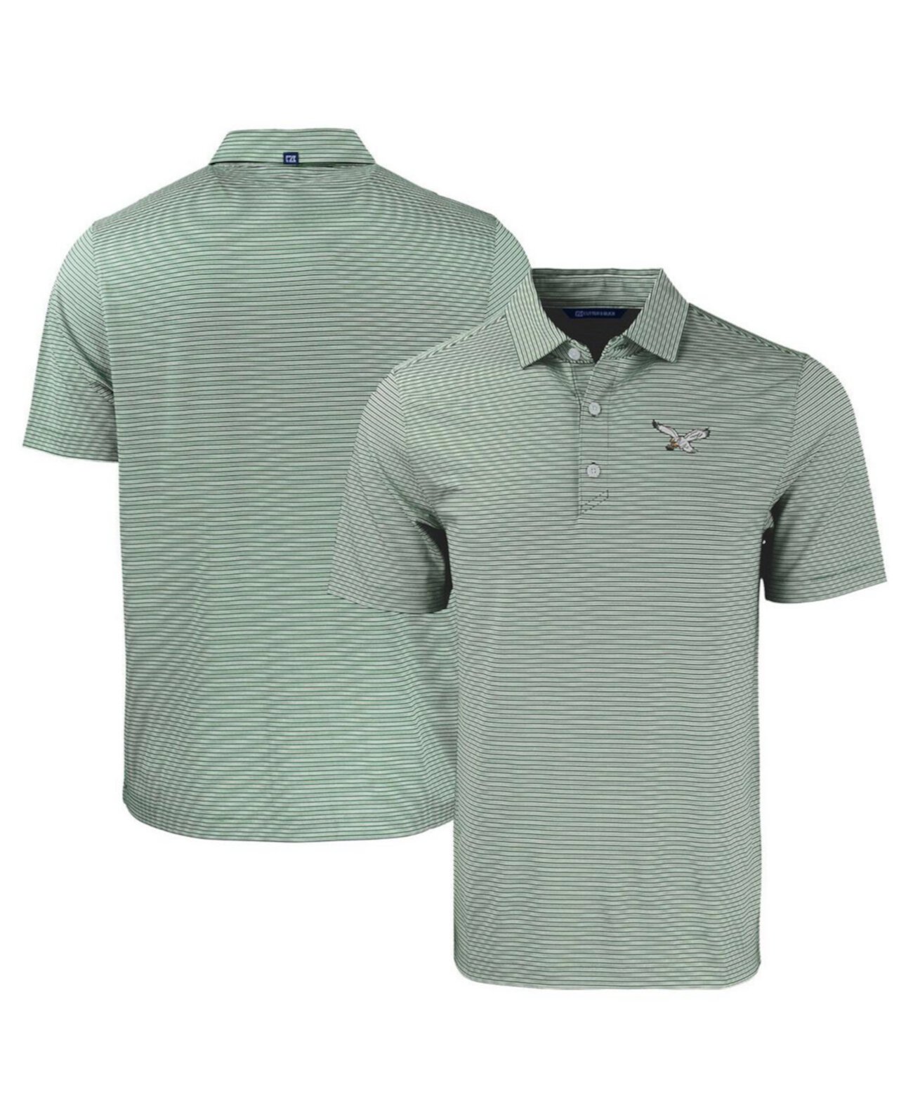 Men's Midnight Green/White Philadelphia Eagles Throwback Forge Eco Double Stripe Stretch Polo Cutter & Buck