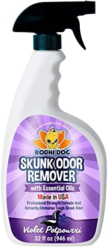 Bodhi Dog Pet Deskunk Spray Odor Eliminator | Skunk Smell Remover Eliminates Skunked Smells Using Essential Oils on Dogs, Cats, Furniture, Carpet, Clothing and More 32oz Bodhi Dog