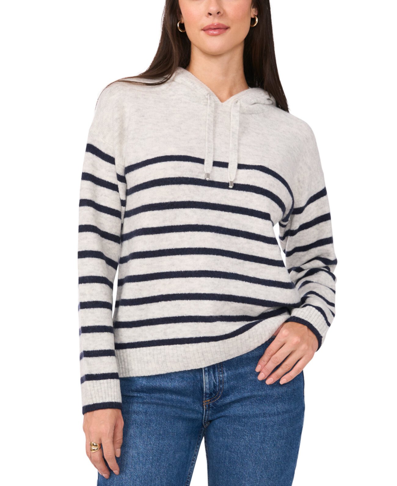 Women's Striped Hoodie Sweater Vince Camuto