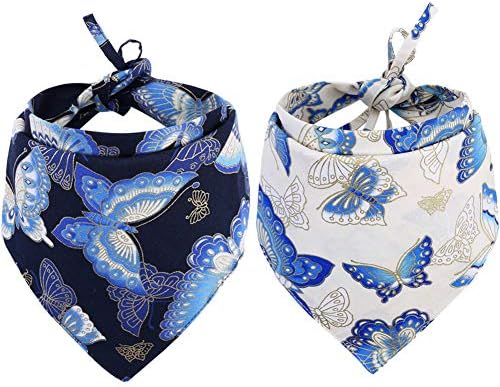 2 PCS/Pack Dog Bandana Reversible Triangle Bibs Scarf Accessories for Dogs Cats Pets KZHAREEN