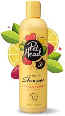 PET Head Felin' Good Shampoo for Cats 10.1 fl. oz. Fruity Scent. Softens and nourishes The Coat. Hypoallergenic with Natural and Vegan Ingredients. Gentle Formula for Cats and Kittens. Made in USA Company of Animals