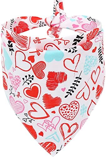 Valentine's Day Dog Bandana Reversible Triangle Bibs Scarf Accessories for Dogs Cats Pets Small KZHAREEN