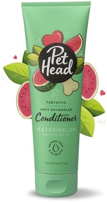 PET Head Furtastic Conditioner for Dogs with Long & Curly Coats 8.4 fl. oz. Watermelon Scent. Moisturizes & Detangles. Vegan and Natural Ingredients. Gentle Formula for Puppies. Made in USA Company of Animals