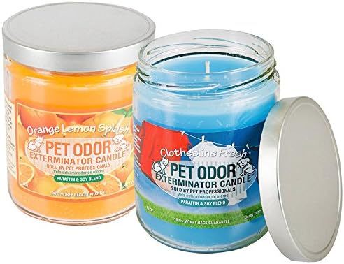 Pet Odor Specialty Pet Products Exterminator, 13 Ounce Orange Lemon Splash Jar Candle and 13 Ounce Clothesline Fresh Jar Candle SPECIALTY PET PRODUCTS