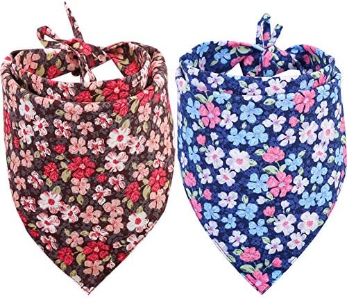 2 PCS/Pack Dog Bandana Reversible Triangle Bibs Scarf Accessories for Dogs Cats Pets KZHAREEN