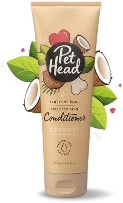 PET Head Sensitive Soul Conditioner for Dogs with Sensitive Skin 8.4 fl. oz. Coconut Scent. Hypoallergenic and Soothing, Natural Ingredients and Vegan. Gentle Formula for Puppies. Made in USA Company of Animals