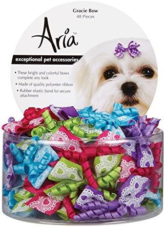 Aria Gracie Bows for Dogs, 48-Piece Canisters ARIA