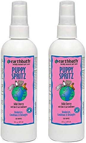 Earthbath Puppy Spritz, 8 Ounces, Wild Cherry, Deodorizes Conditions and Detangles (2 Pack - 8 oz.) Earthbath