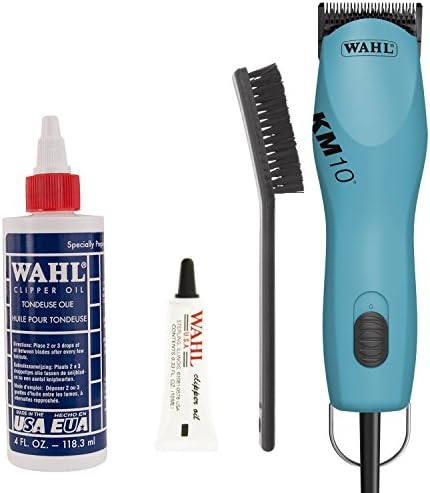 WAHL KM10 2 Speed Brushless Motor Professional Animal Clipper with a Bonus 4 oz. Clipper Oil (Turquoise) Wahl