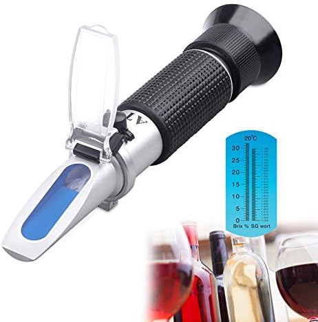 Brix Refractometer with ATC - Tiaoyeer Digital Handheld Refractometer for Beer Wine Brewing, Dual Scale-Specific Gravity 1.000-1.130 and Brix 0-32% Tiaoyeer