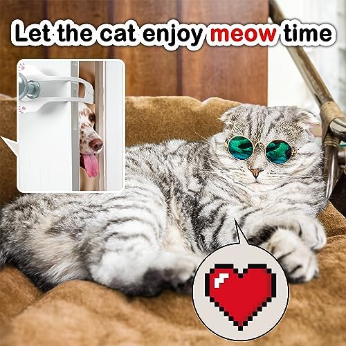 2PCS Cat Door Latch Holder Keep Door Open 1.5" to 8" Cat Door Alternative Let's Cats in and Keeps Dogs Out of Litter & Food with 8 Adjustable Sizes No Measuring,Stronger Toughness Easy to Use Vogewood