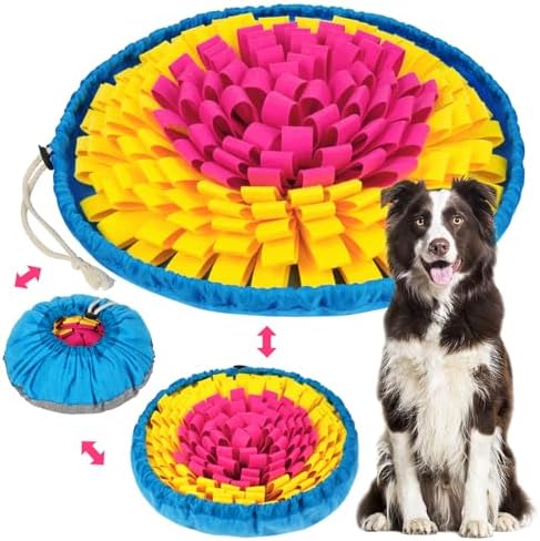 Vivifying Snuffle Mat for Dogs, Adjustable Sniff Mat for Slow Eating and Keep Busy, Interactive Dog Enrichment Toys for Dogs for Mental Stimulation (Blue&Green) Vivifying