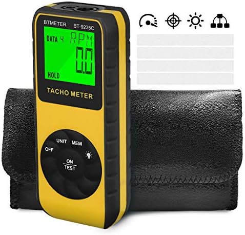 BTMETER Digital Tachometer BT-9235C, Non-Contact 7.0-99999 RPM Automotive Industrial Speed Meter, Engine Ratation Measurement Gauge Tester Btmeter