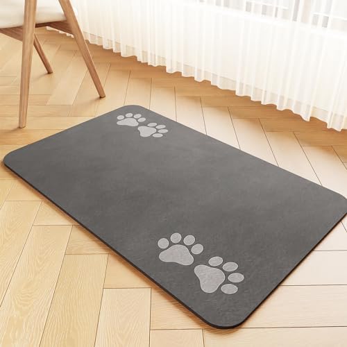 Pet Feeding Mat-Absorbent Pet Placemat for Food and Water Bowl, Dog Food Mat with Waterproof Rubber Backing, No Stains Quick Dry Water Dispenser Mat for Dog and Cat, Beige-12 x20 EDC-BFYOU