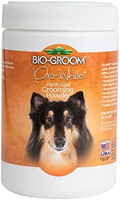 Bio-Groom Pro-White Dog Grooming Powder - Harsh Coat Defense, Dog Bathing Supplies, Puppy Wash, Cat & Dog Grooming Supplies, Cruelty-Free, Made in USA, Dog Powder for Odor - 2.5 lb Box Bio-groom