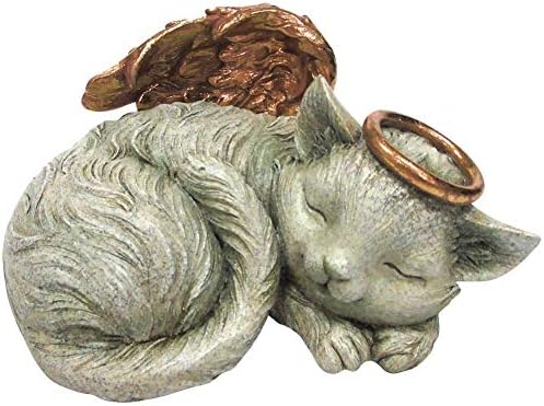 Pacific Trading, Pet Memorial Angel Cat Sleeping Cremation Urn, Memorial Statue Bottom Load, 30 Cubic Inch Pacific Giftware